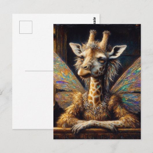 Adorable Giraffe Fairy Postkarte (Vorne/Hinten)
