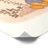 Adorable Giraffe in Blue Shirt Illustration Poster (Ecke)