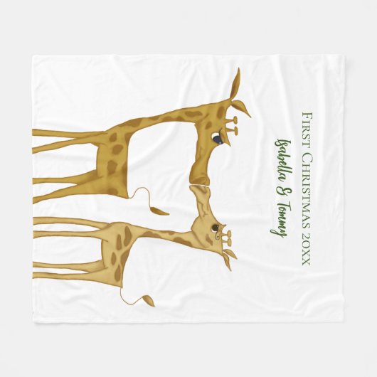 Adorable Giraffe Lovers Fleecedecke (Vorderseite (Horizontal))
