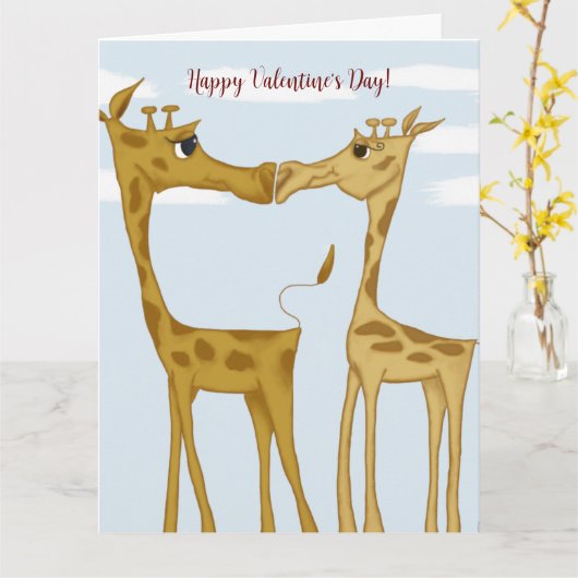 Adorable Giraffe Lovers Karte (Gelbe Blume)