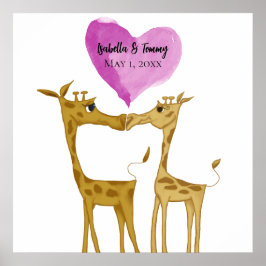 Adorable Giraffe Lovers Poster