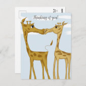 Adorable Giraffe Lovers Postkarte (Vorne/Hinten)
