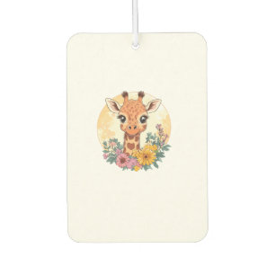 Adorable Giraffe mit Blume _1 Autolufterfrischer