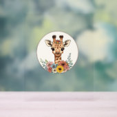 Adorable Giraffe mit Blume Acrylschild (Neutral)