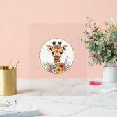Adorable Giraffe mit Blume Acrylschild (Hochzeit)