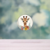 Adorable Giraffe mit Blume Acrylschild (Neutral)