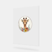 Adorable Giraffe mit Blume Acrylschild (Winkel)