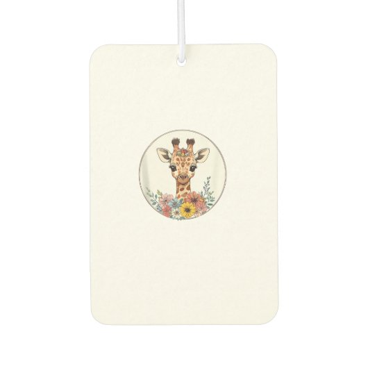 Adorable Giraffe mit Blume Autolufterfrischer (Vorderseite)