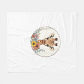 Adorable Giraffe mit Blume Fleecedecke (Vorderseite (Horizontal))