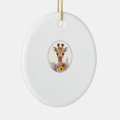 Adorable Giraffe mit Blume Keramik Ornament (Rechts)