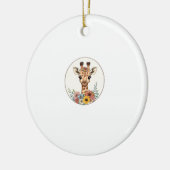 Adorable Giraffe mit Blume Keramik Ornament (Links)