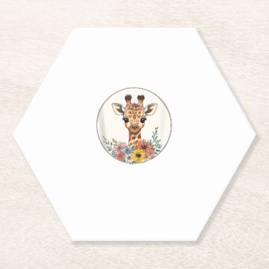 Adorable Giraffe mit Blume Untersetzer (Vorderseite)