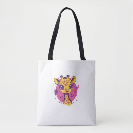 Adorable Giraffe mit Herz-Cartoon-Liebe Tasche (Vorderseite)