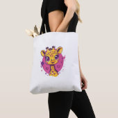 Adorable Giraffe mit Herz-Cartoon-Liebe Tasche (Von Nahem)