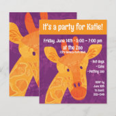 Adorable Giraffe Party Einladung mit Umschlag (Vorne/Hinten)