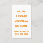 Adorable Giraffe Playdate Telefonnummerkarte (Rückseite)