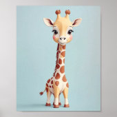 Adorable Giraffe - Safari Kinderzimmer Poster (Vorne)