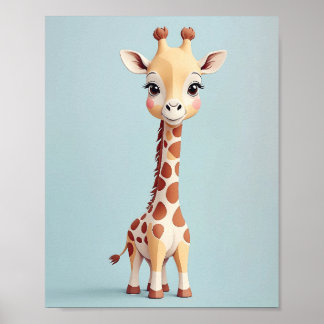 Adorable Giraffe - Safari Kinderzimmer Poster