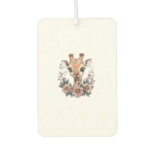 Adorable Giraffe umgeben von Blume _6 Autolufterfrischer