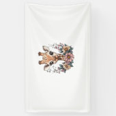 Adorable Giraffe umgeben von Blume _6 Banner (Vertikal)