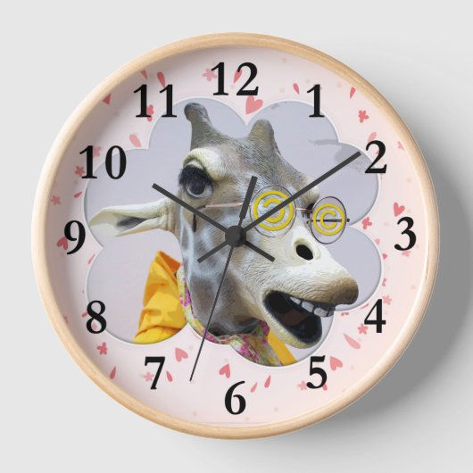 Adorable Giraffe Wall Clock! Uhr (Vorderseite)