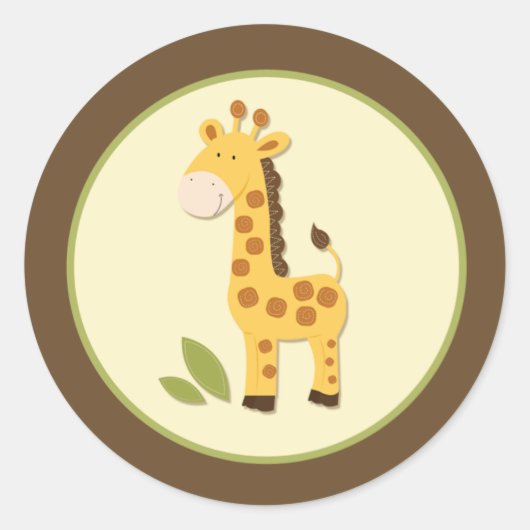 Adorable Giraffen Umschlag Aufkleber oder Topper (Vorderseite)