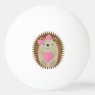 Adorable Girl Cartoon Igel umarmt ein Herz Tischtennisball