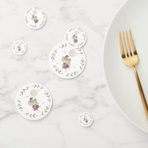 Adorable Girl Elephant Botanisches Boho Baby Konfetti