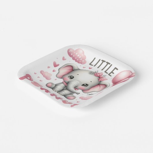 Adorable Girl Little Peanut Paper Plate Pappteller (Gewinkelt)