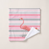 Adorable Girl Niedlich Flamingos, Streifen Badhandtuch Set (Waschlappen)