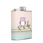 Adorable Girl Niedliche Eule Flachmann (Rechts)