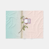 Adorable Girl Niedliche Eule Fleecedecke (Vorderseite (Horizontal))