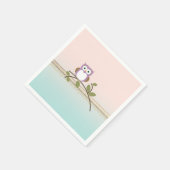 Adorable Girl Niedliche Eule Serviette (Ecke)