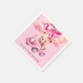 Adorable Girl Teddy Bear Vintage Kinderdusche Serviette (Ecke)