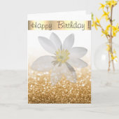 Adorable Girly, Daisy, Glittery, Bokeh, Personalis Karte (Gelbe Blume)