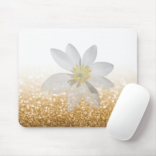 Adorable Girly, Daisy, Glittery, Bokeh, Personalis Mousepad (Mit Mouse)