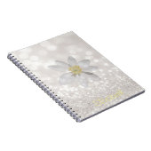 Adorable Girly, Daisy, Glittery, Bokeh, Personalis Notizblock (Rechte Seite)