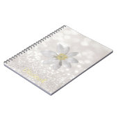 Adorable Girly, Daisy, Glittery, Bokeh, Personalis Notizblock (Linke Seite)
