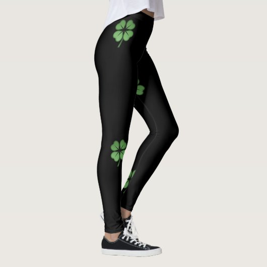 Adorable Girly Irish Kleeblatt, Black Leggings (Rechts)