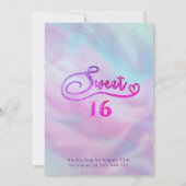 Adorable Glam holografisches Glitzer Skript ombre Einladung (Rückseite)