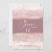 Adorable Glam Rose Gold Glitzer Skript ombre Invi Einladung (Rückseite)