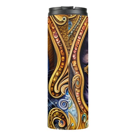 Adorable Gläser mit Hipster Cat Thermosbecher (Rückseite)