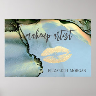 Adorable Glitterlippen, Make-up Alkoholfarbe Poster