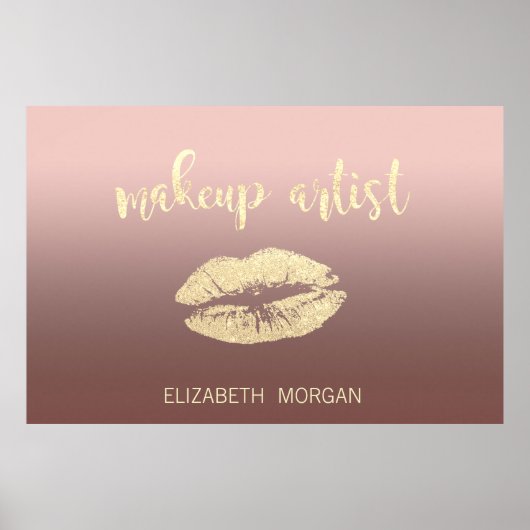 Adorable Glittery Lips, Kiss,Makeup artist Poster (Vorne)