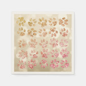 Adorable Glitzer Dog Paw Prints, Bokeh Serviette (Vorderseite)