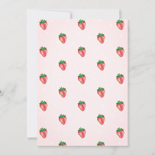 Adorable Glitzer Erdbeeren Dots Baby Dusche Einladung (Rückseite)