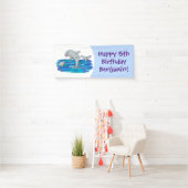 Adorable glückliche Delfine personalisiert Geburts Banner (Insitu)