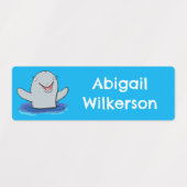 Adorable glückliche Porpoise Cartoon personalisier Etiketten (Design 2)