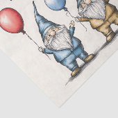 Adorable Gnome Birthday Illustration mit Balloons Seidenpapier (Ausschnitt)