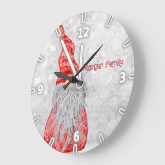 Adorable Gnome Bokeh Große Wanduhr (Winkel)